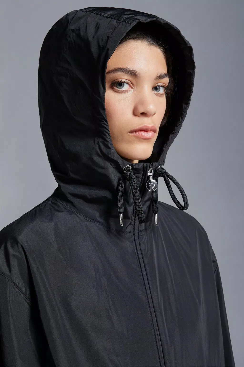 Moncler Logo-patch Hooded Jacket In Black