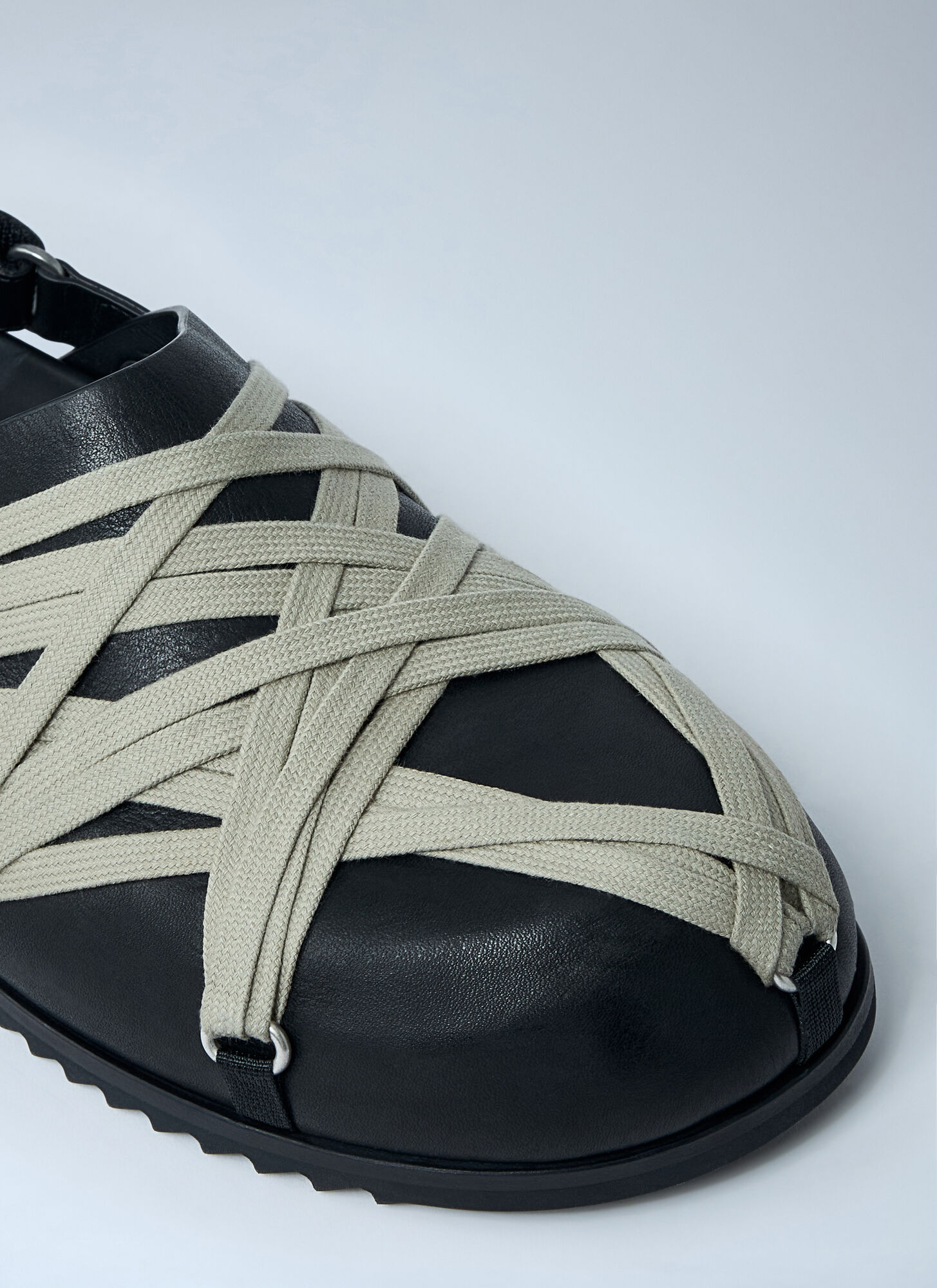 Rick Owens Megalaced Mule Shark Tooth Sole In Black