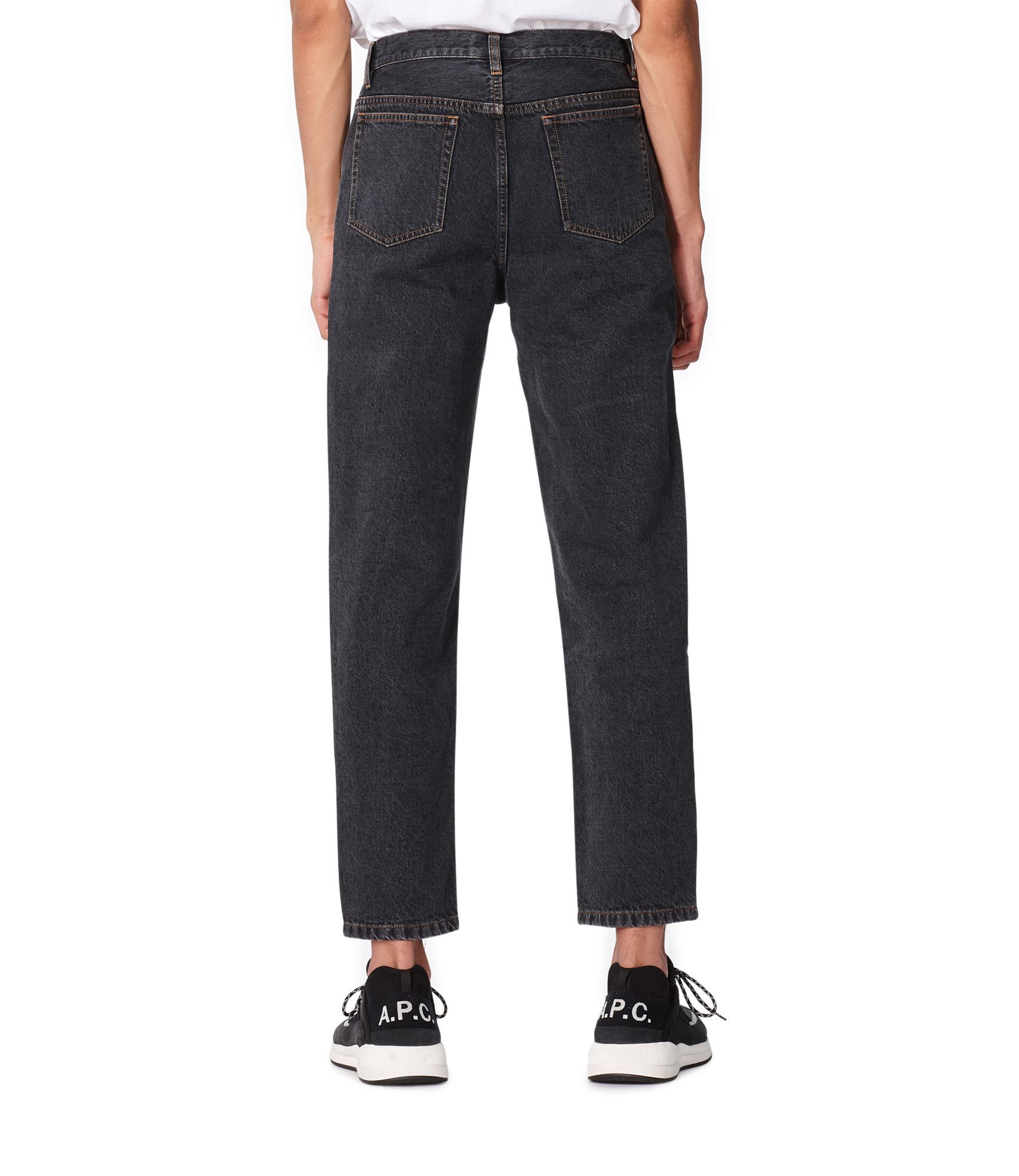 Apc A.p.c. Straight-leg Jeans With High Waist And Subtle Texture In Black