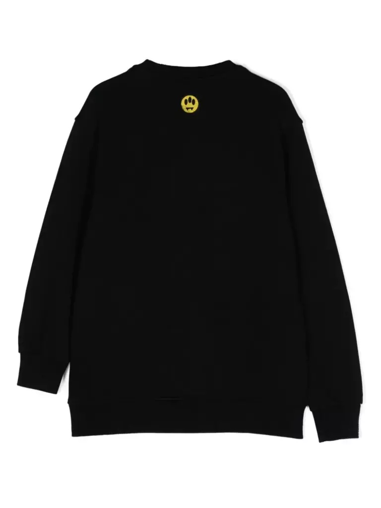 Barrow Kids Logo Printed Crewneck Sweatshirt In Black