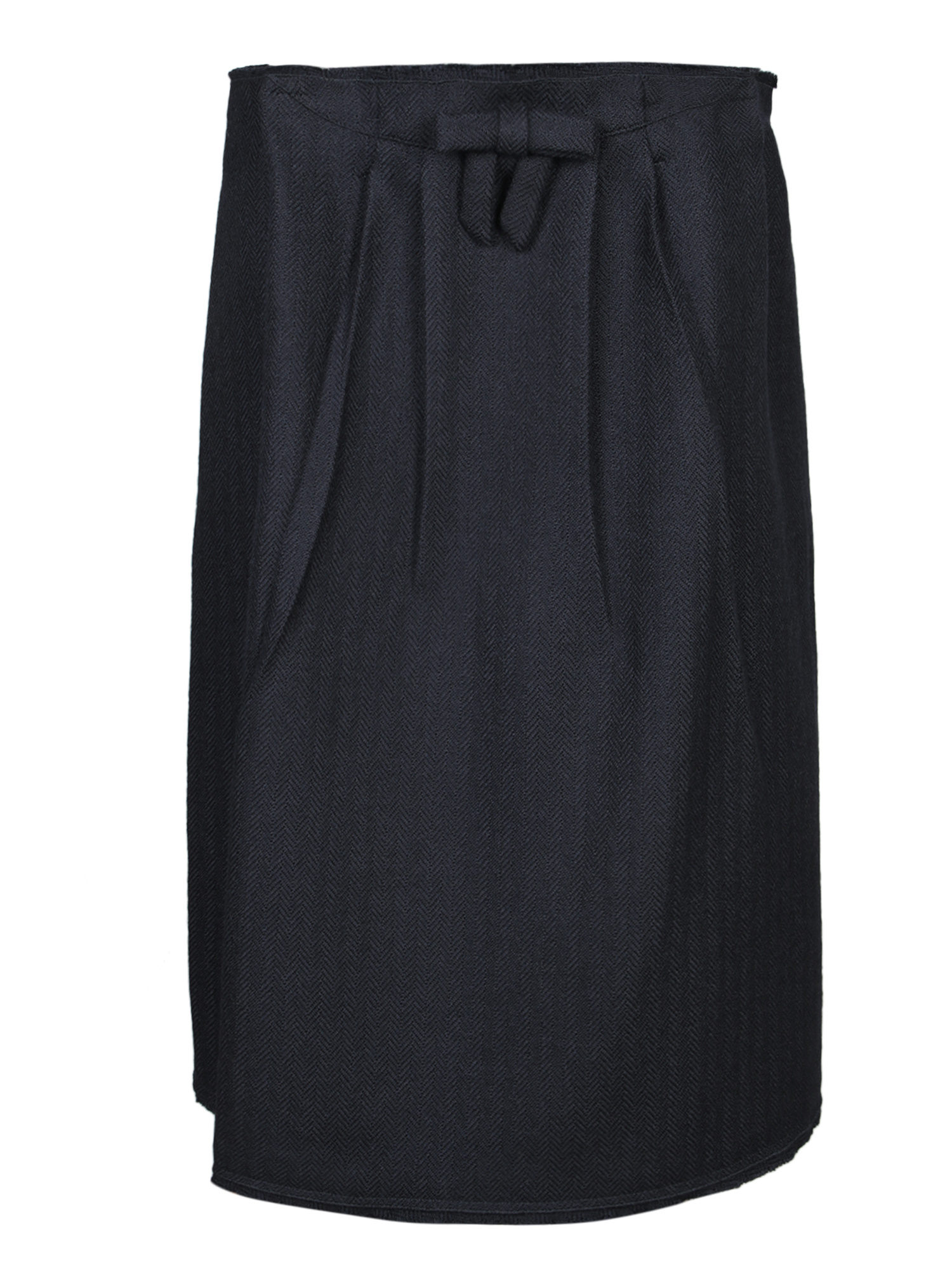 Prada Bow-detailed Midi Skirt In Black