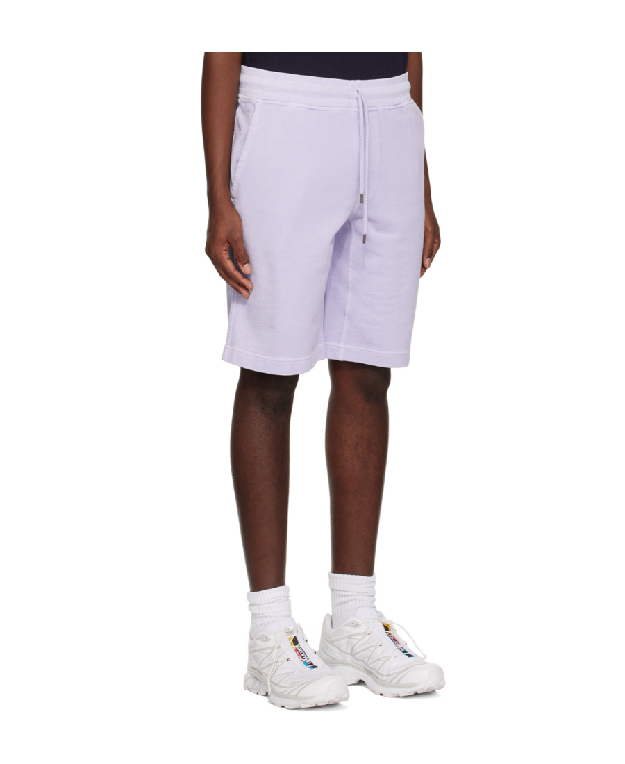 C.p. Company Embroidered-logo Drawstring-waist Shorts In White