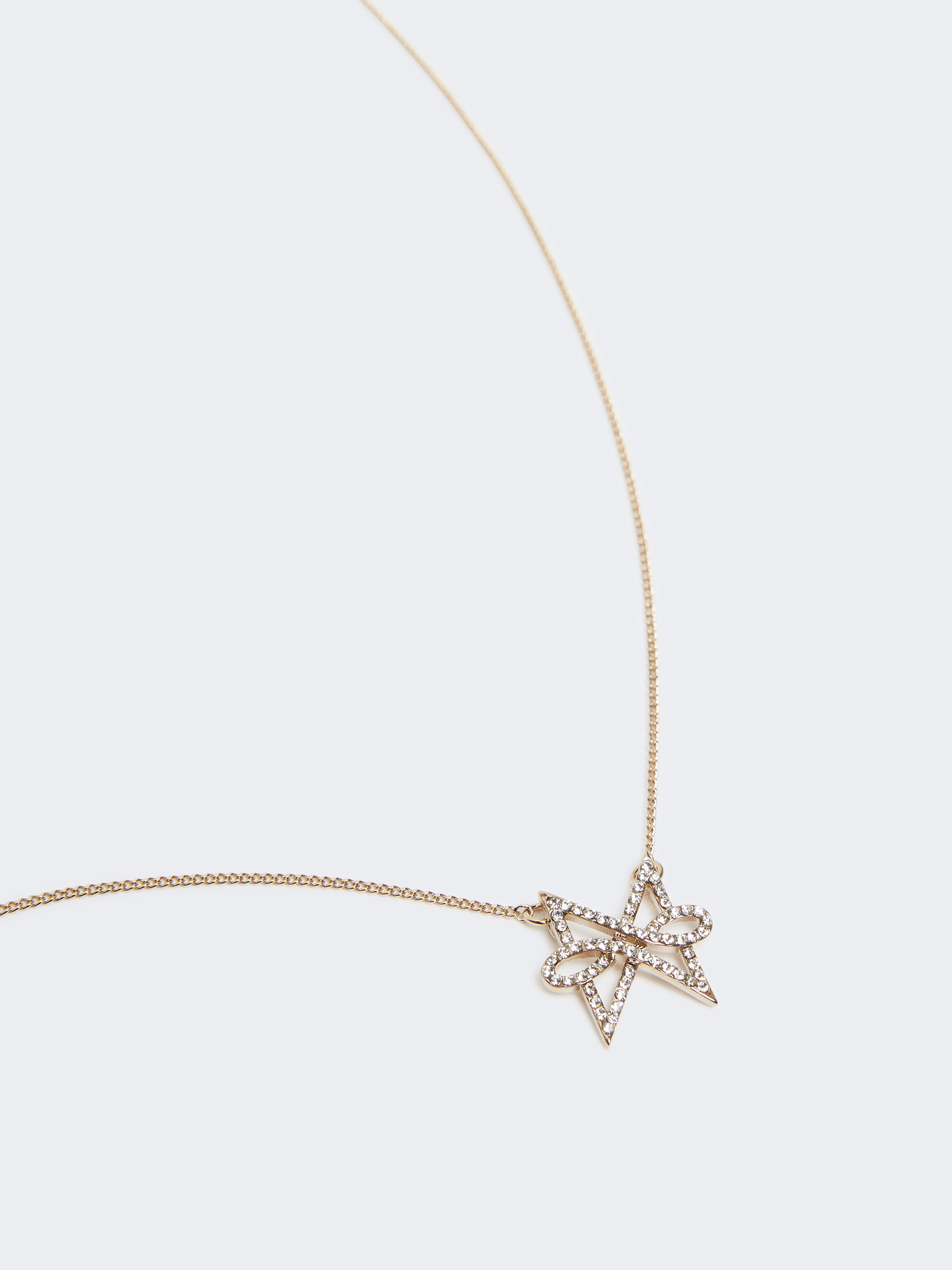 Max Mara Monogram Papillon Pendant Necklace In Gold