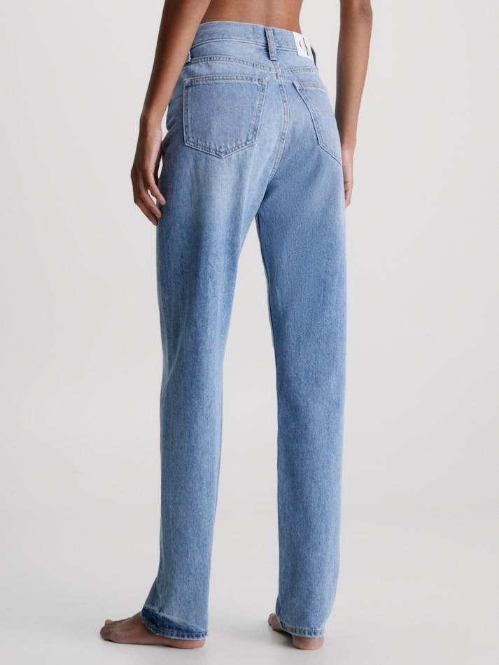 Shop Calvin Klein Jeans Est.1978 Authentic High-rise Straight-leg Jeans In Blue