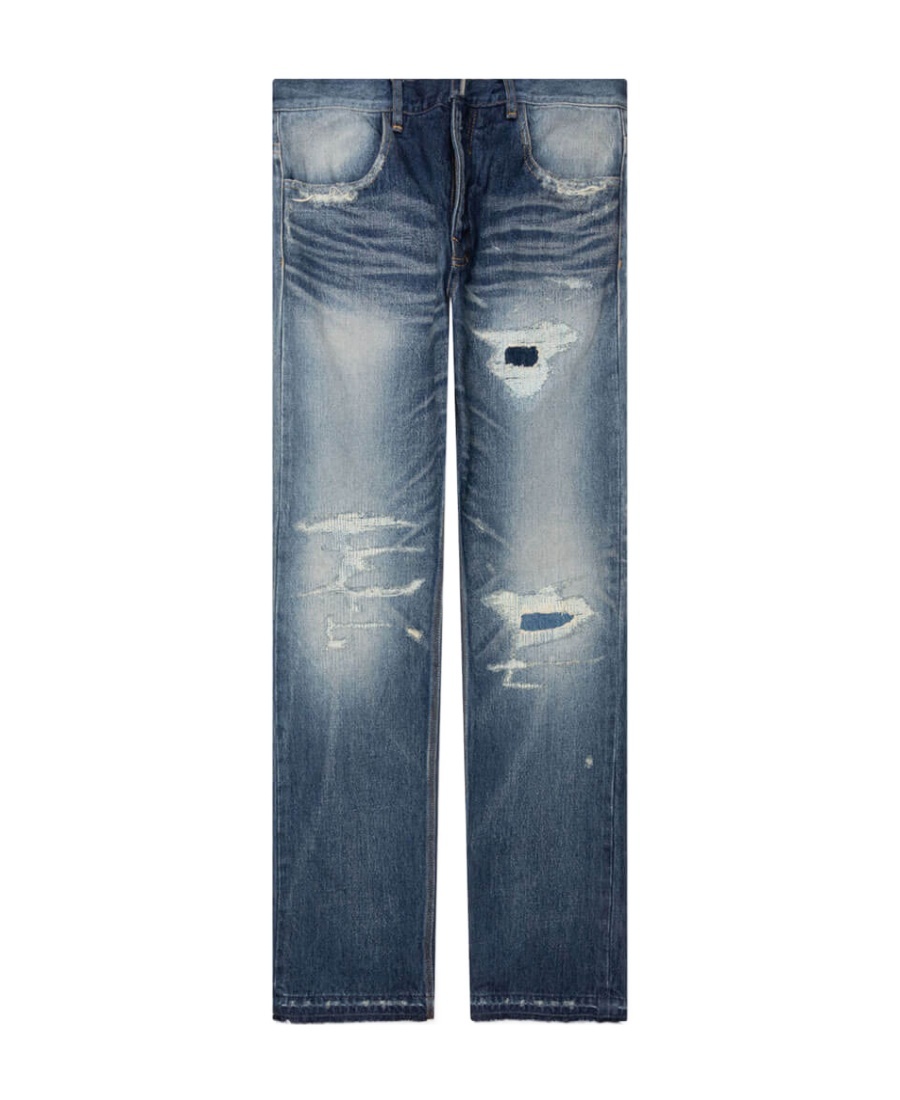 Givenchy Distressed Straight-leg Jeans In Blue