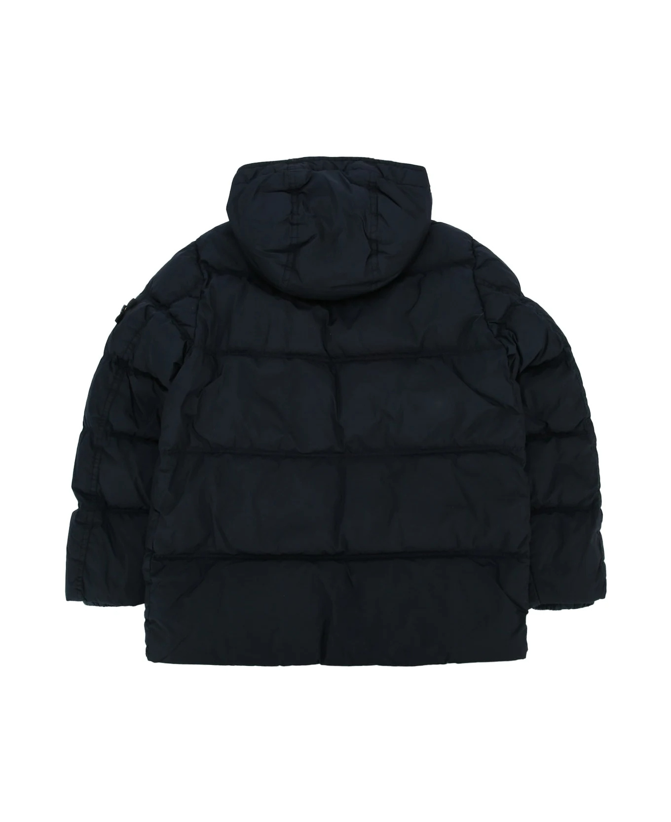 Stone Island Long-sleeved Down Jacket In Black