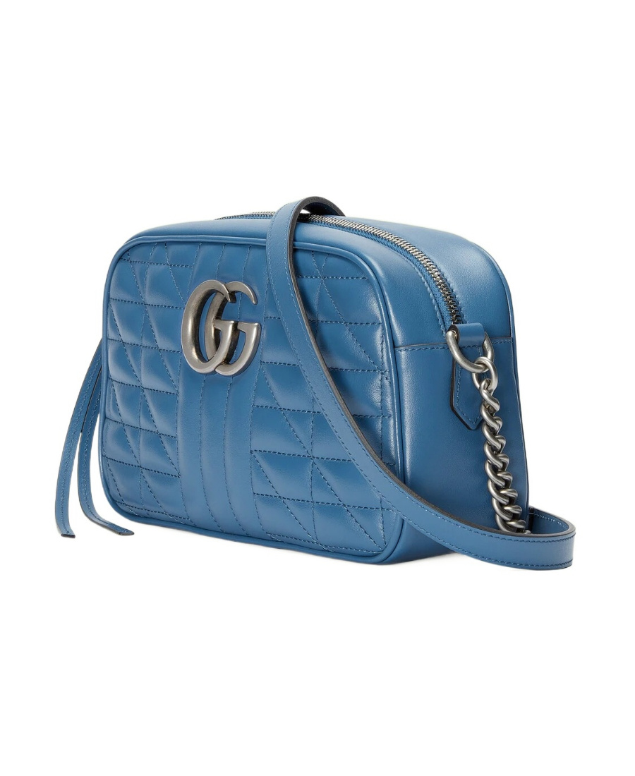 Gucci Gg Marmont Matelassé Shoulder Bag In Blue