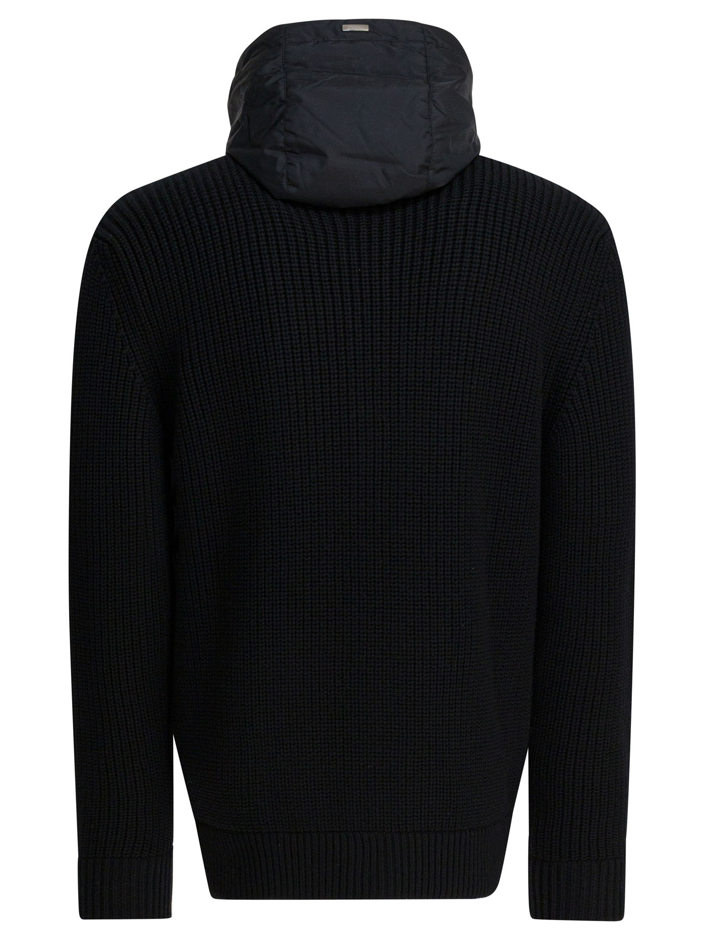 Herno Giacca In Maglia Pettorina Nylon In Black