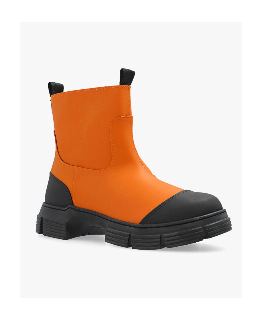 Ganni 55mm Chunky Slip-on Boots In Orange
