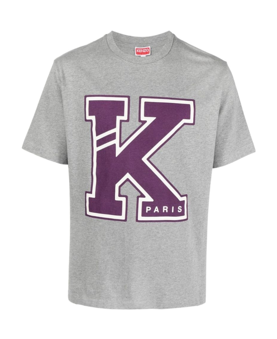 Kenzo Cotton Logo-print T-shirt In Gray