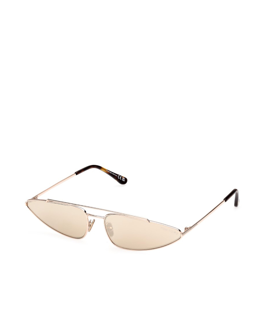 Tom Ford Narrow Metal Cat-eye Sunglasses In Nude