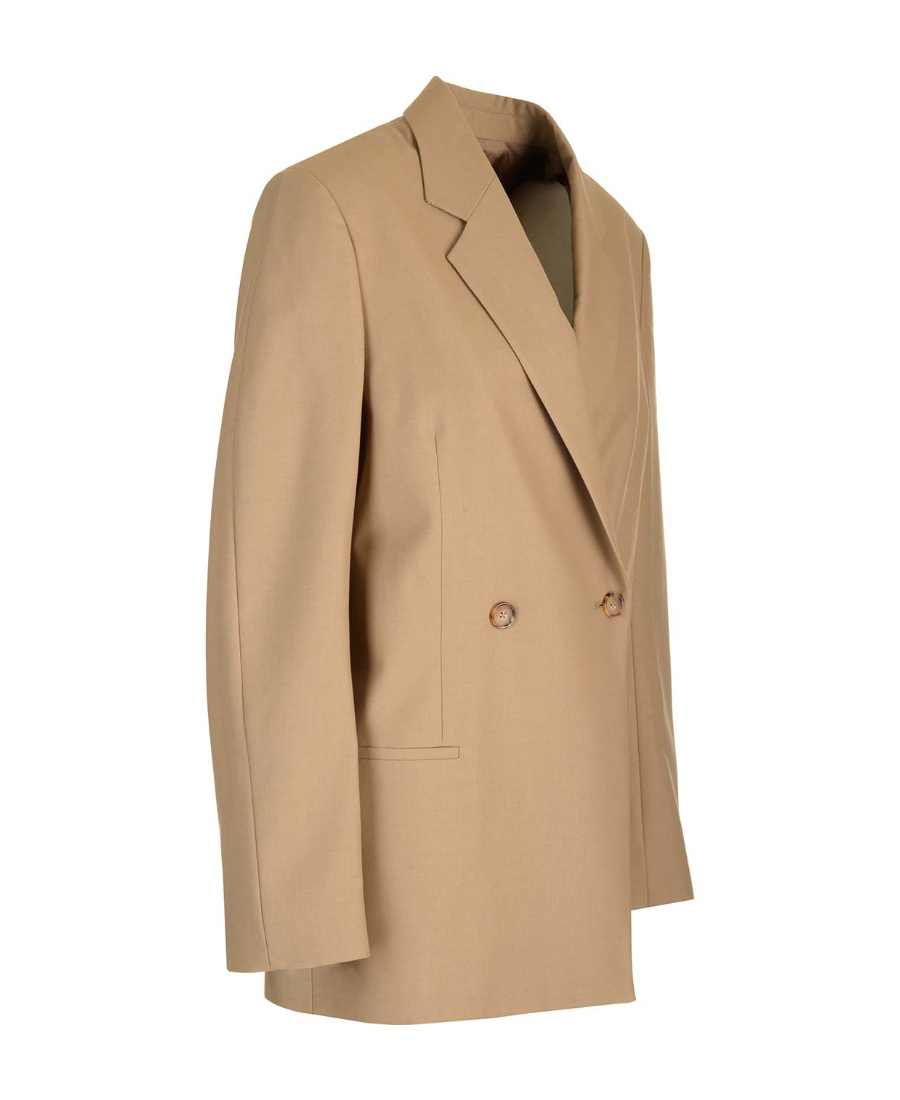 Totême Double-breasted Recycled-crepe Blazer In Nude