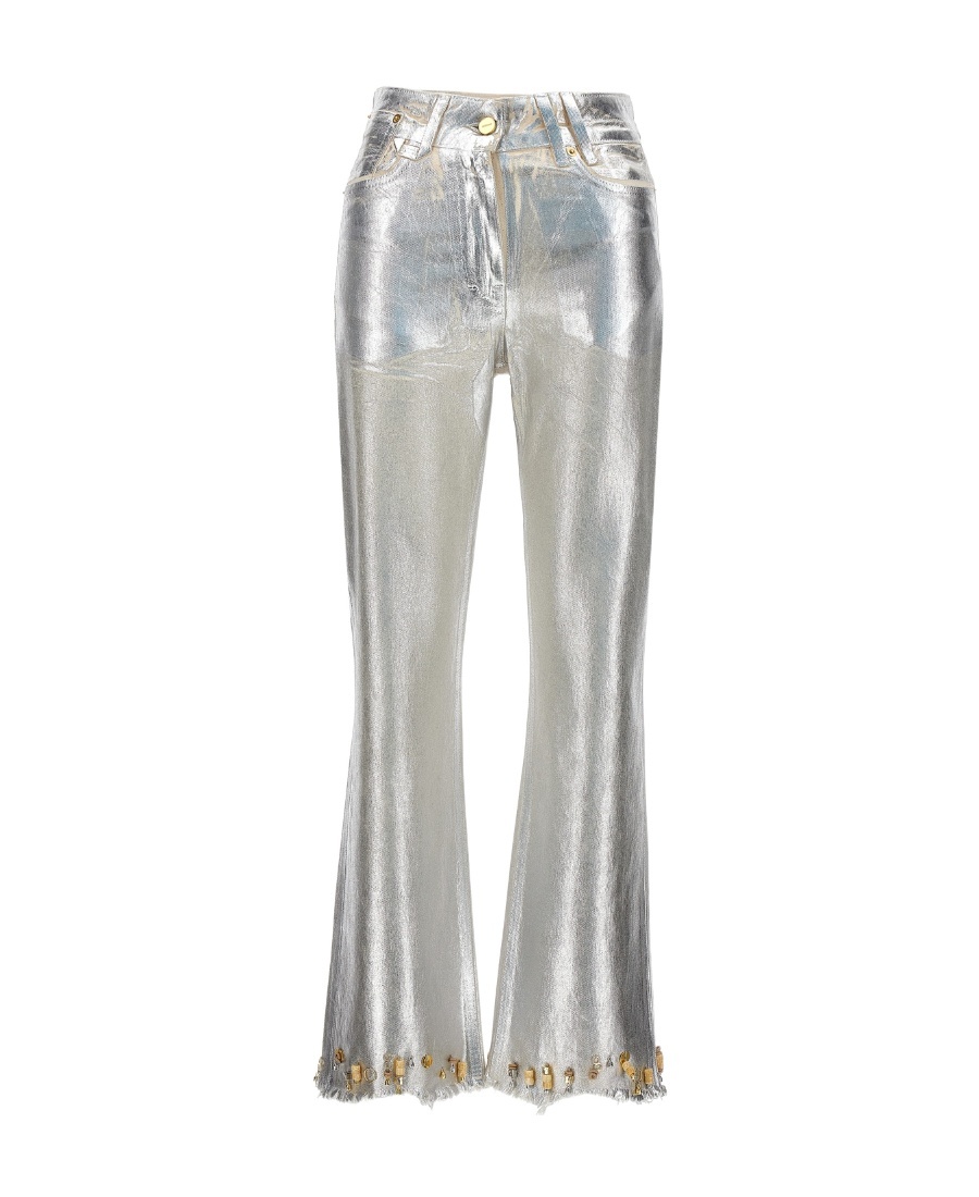 Jacquemus Jeans With Beaded Details In Gray
