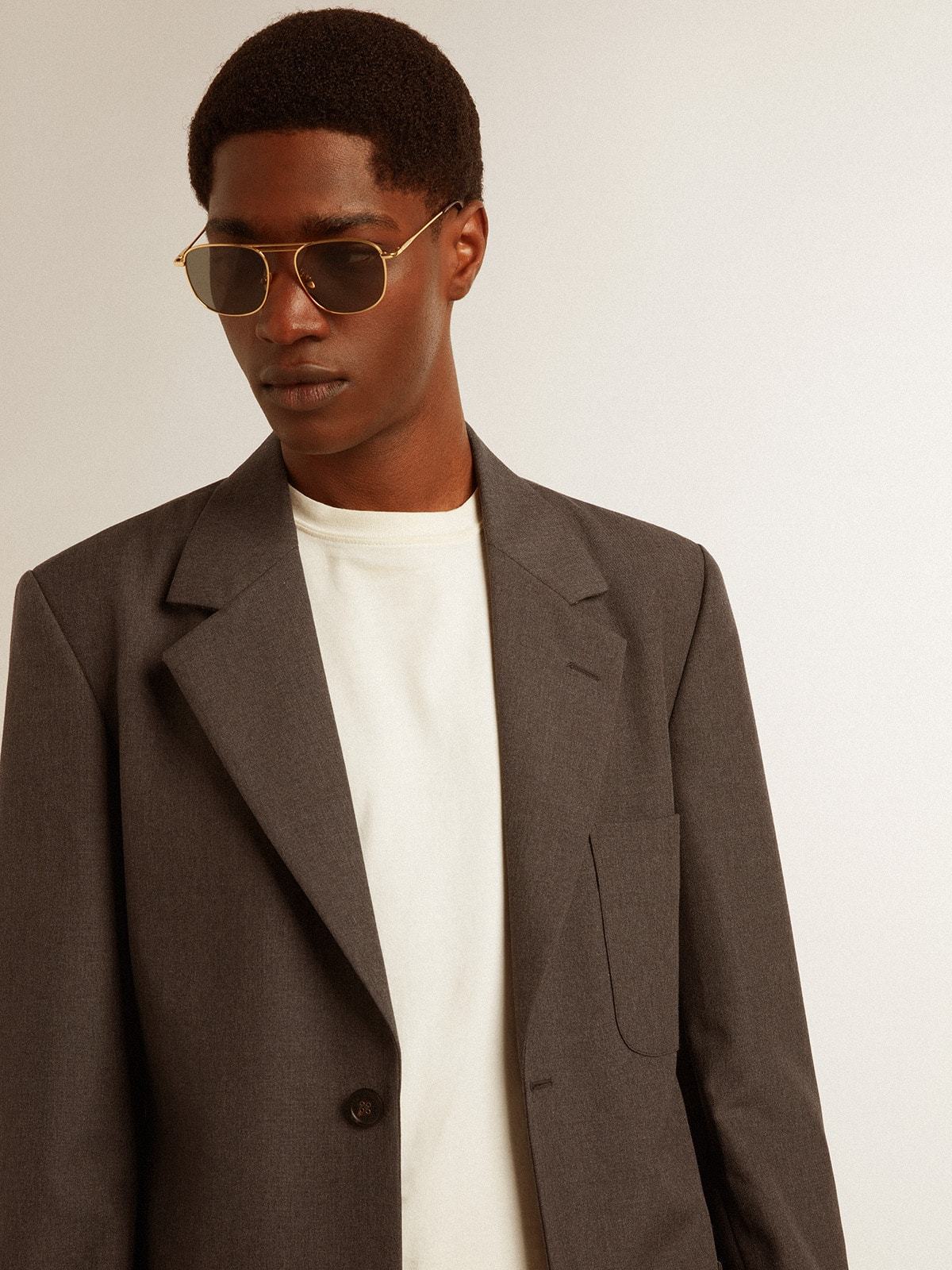 Golden Goose Single-breasted Virgin Wool Blazer In Black