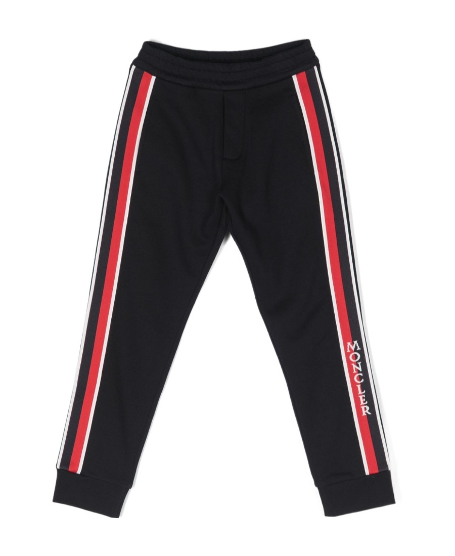 Moncler Logo-stripe Cotton Track Pants In Blue