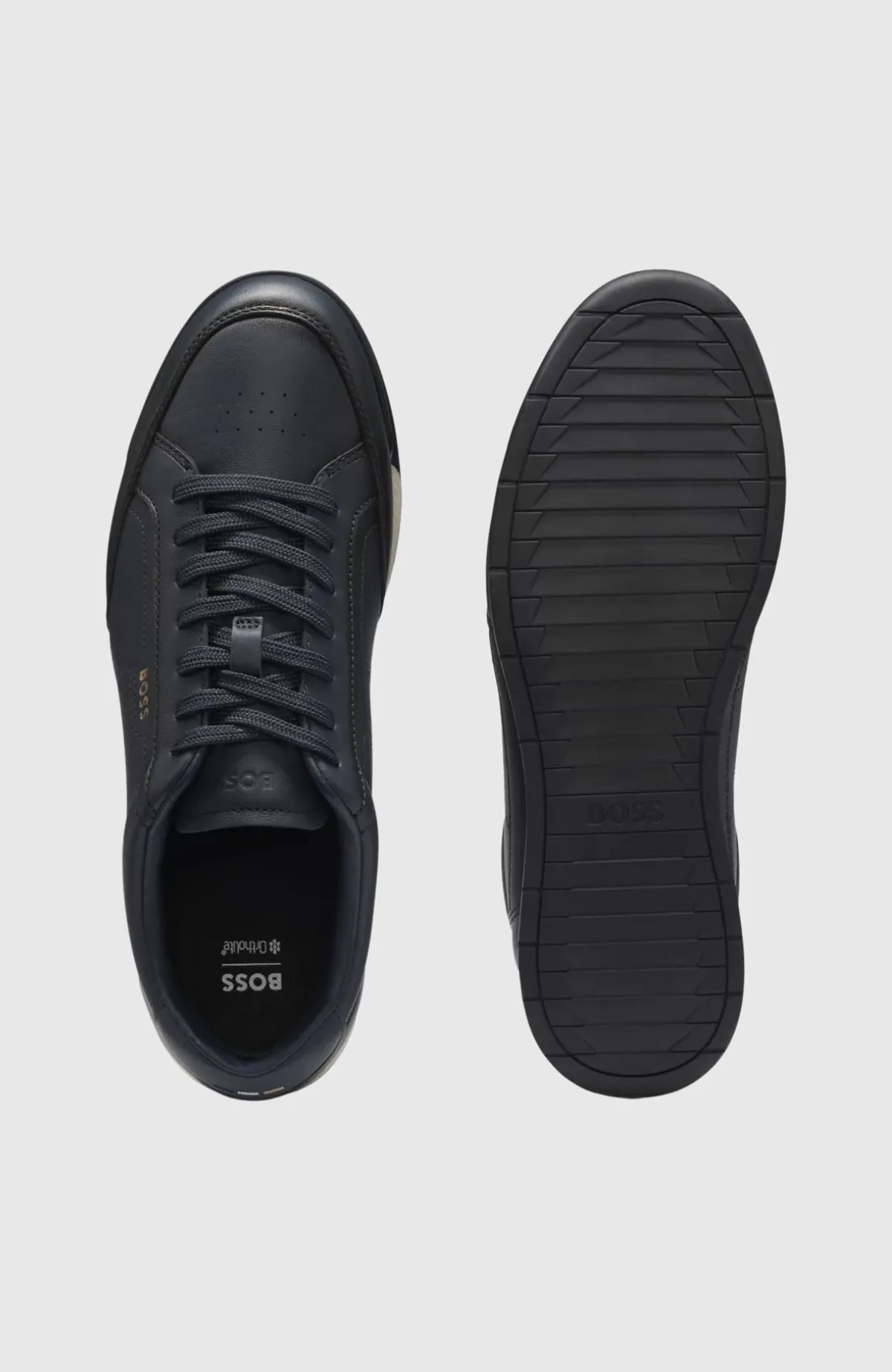 Hugo Boss Perforated Sneakers In Blue