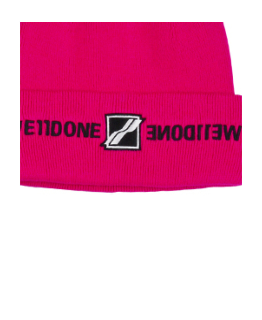We11 Done Round Knitted Hat In Pink