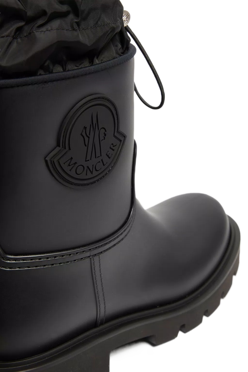 Moncler Kickstream Rubber Wellington Ankle Boots In Black
