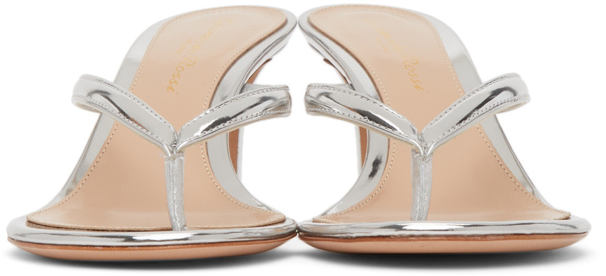 Gianvito Rossi Logo High-heeled Round-headed Sandals In White
