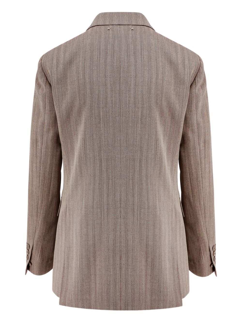 Golden Goose Diva Herringbone Virgin Wool Blazer In Brown