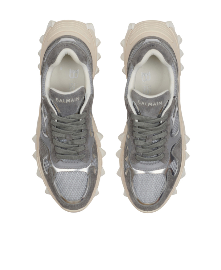 Balmain B-east Panelled Low-top Sneakers In Gray