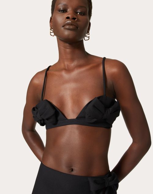 Valentino Bralette Aus Crepe Couture Frau Schwarz 40 In Black