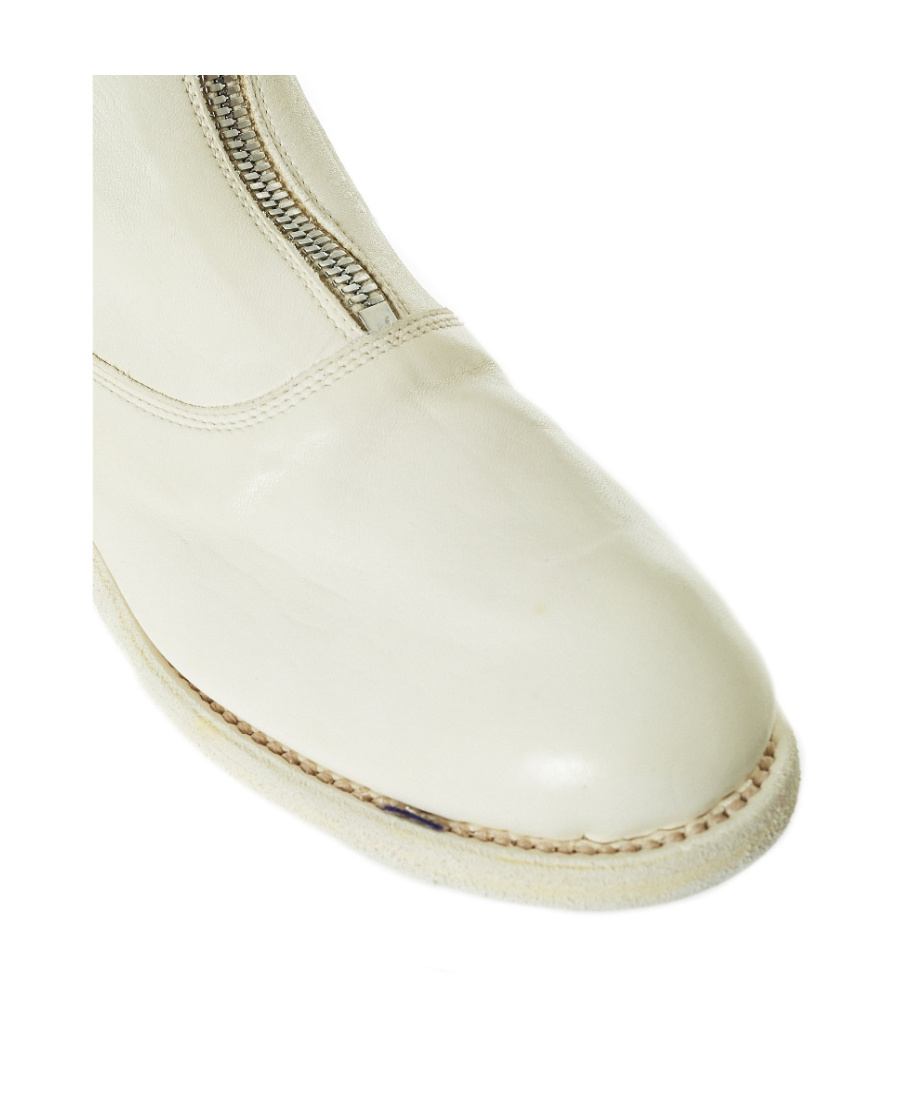 Guidi Women 310 Front Zip Military Boot In White