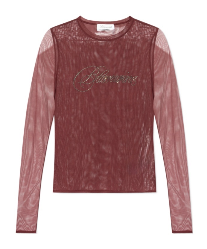 BLUMARINE LOGO-EMBELLISHED TOP
