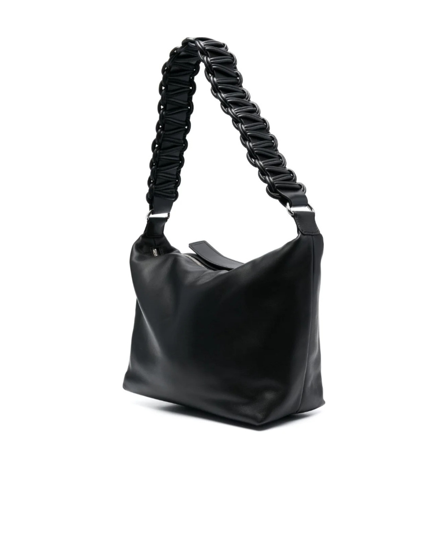 Kara Oversized Lattice Shoulder Bag In Black