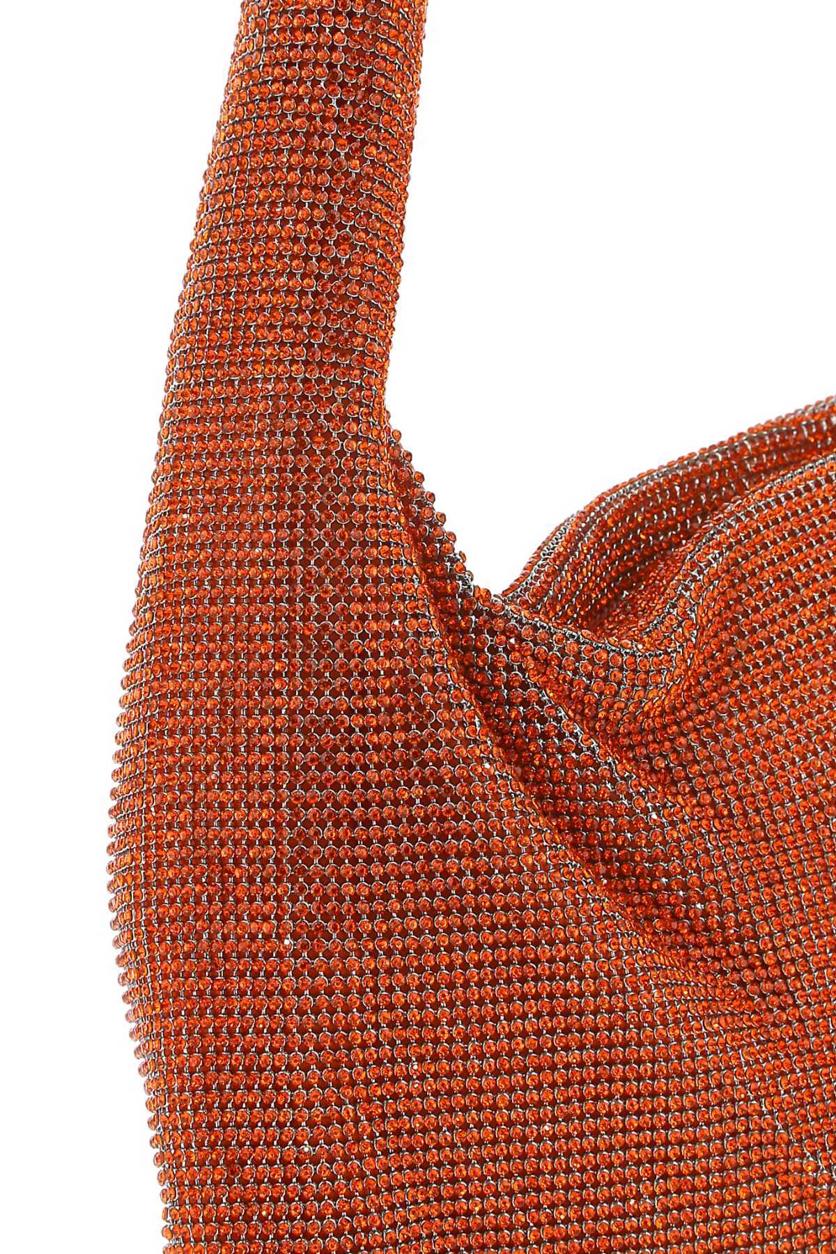 Kara Rhinestone-embellished Triangular Shoulder Bag In Red