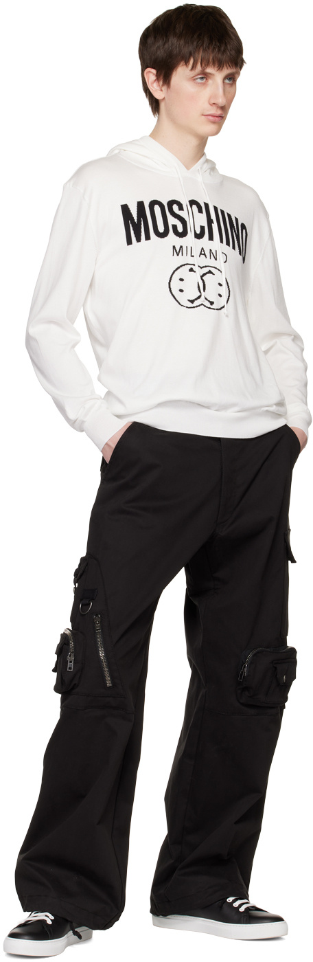Moschino Smiling Face Hooded Sweater In White