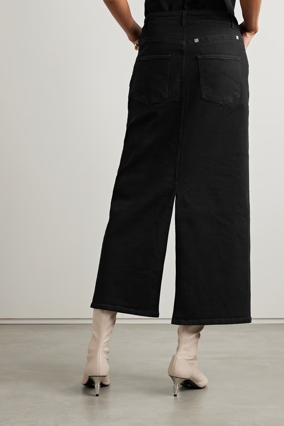 Givenchy Midi Denim Skirt In Black