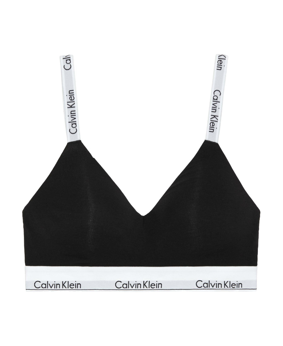 Calvin Klein Modern Cotton Unlined Triangle Bralette In Black