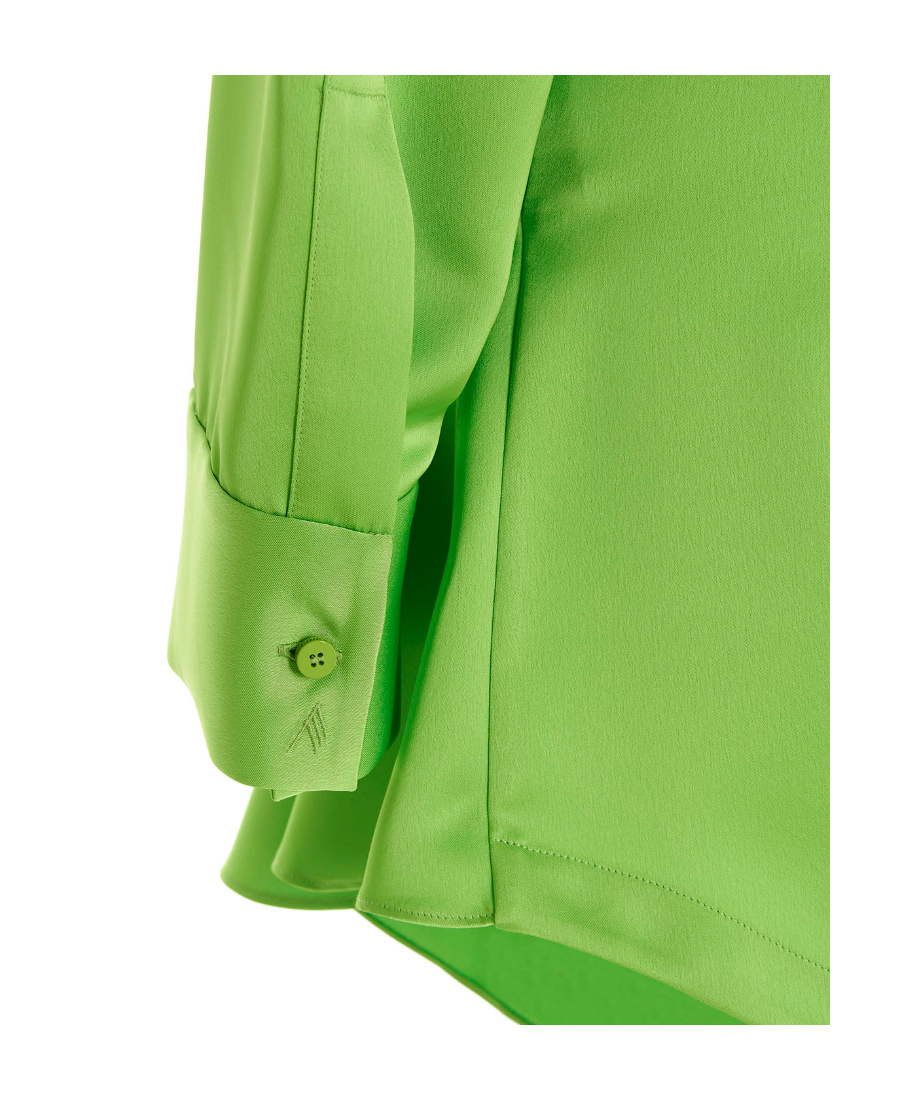 ATTICO THE ATTICO RUFFLED HEM SATIN MINI DRESS