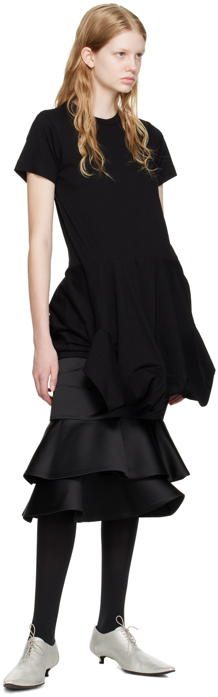 COMME DES GARÇONS OPEN-NECKED BLACK SHIRT