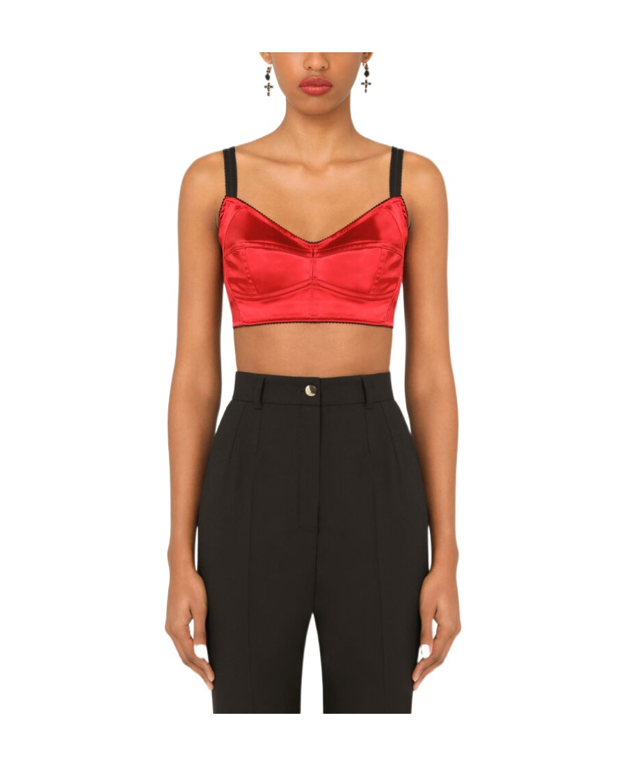 DOLCE & GABBANA LONGLINE UNDERWIRED SATIN BRA