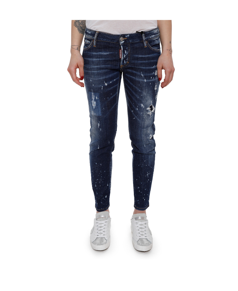 Dsquared2 Slim Distressed Jeans In Blue