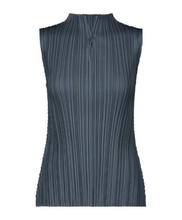 Issey Miyake Pleats Please  Pleated Sleeveless Top In Blue