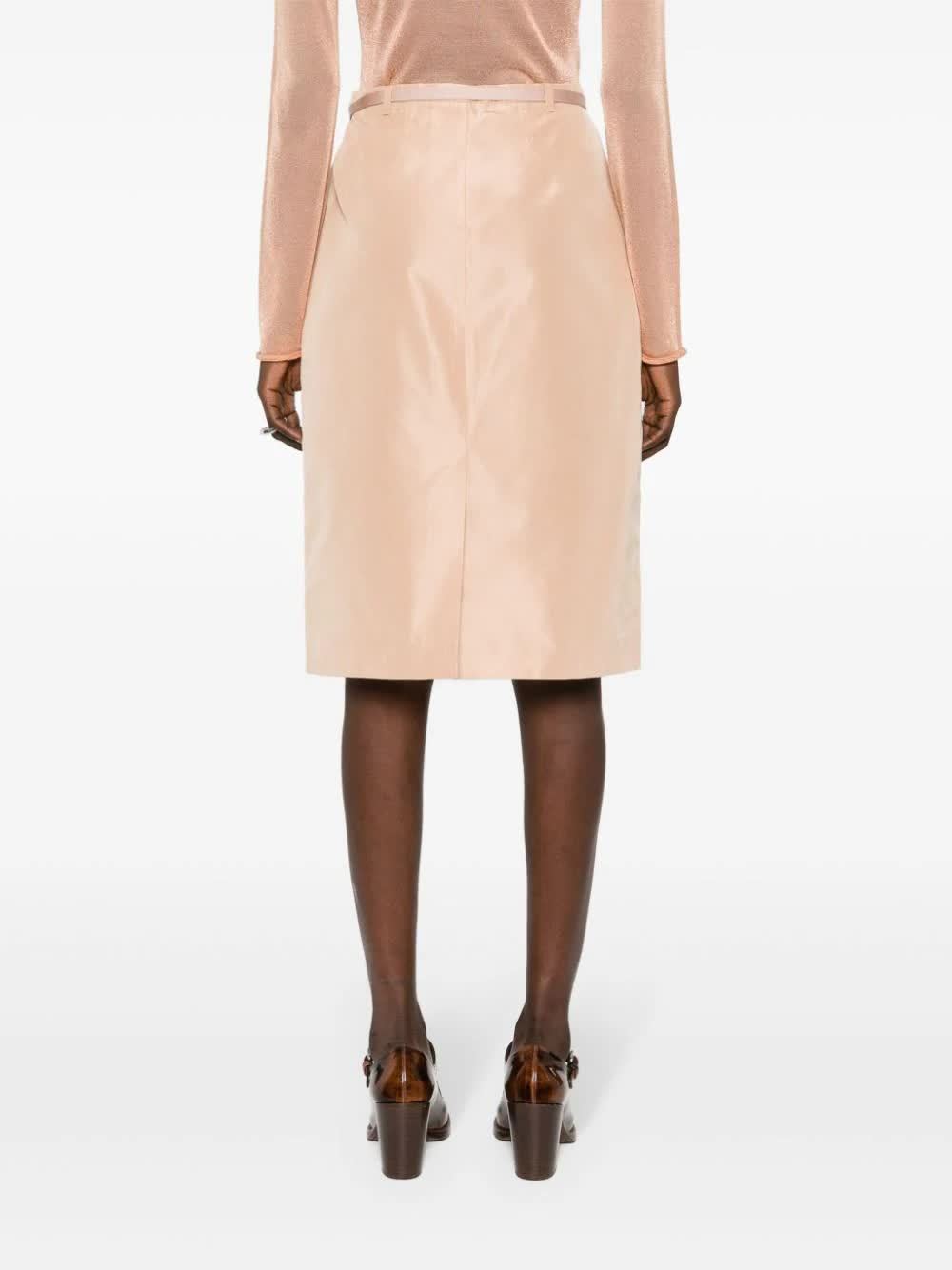 Prada Dart-detail Skirt In Nude