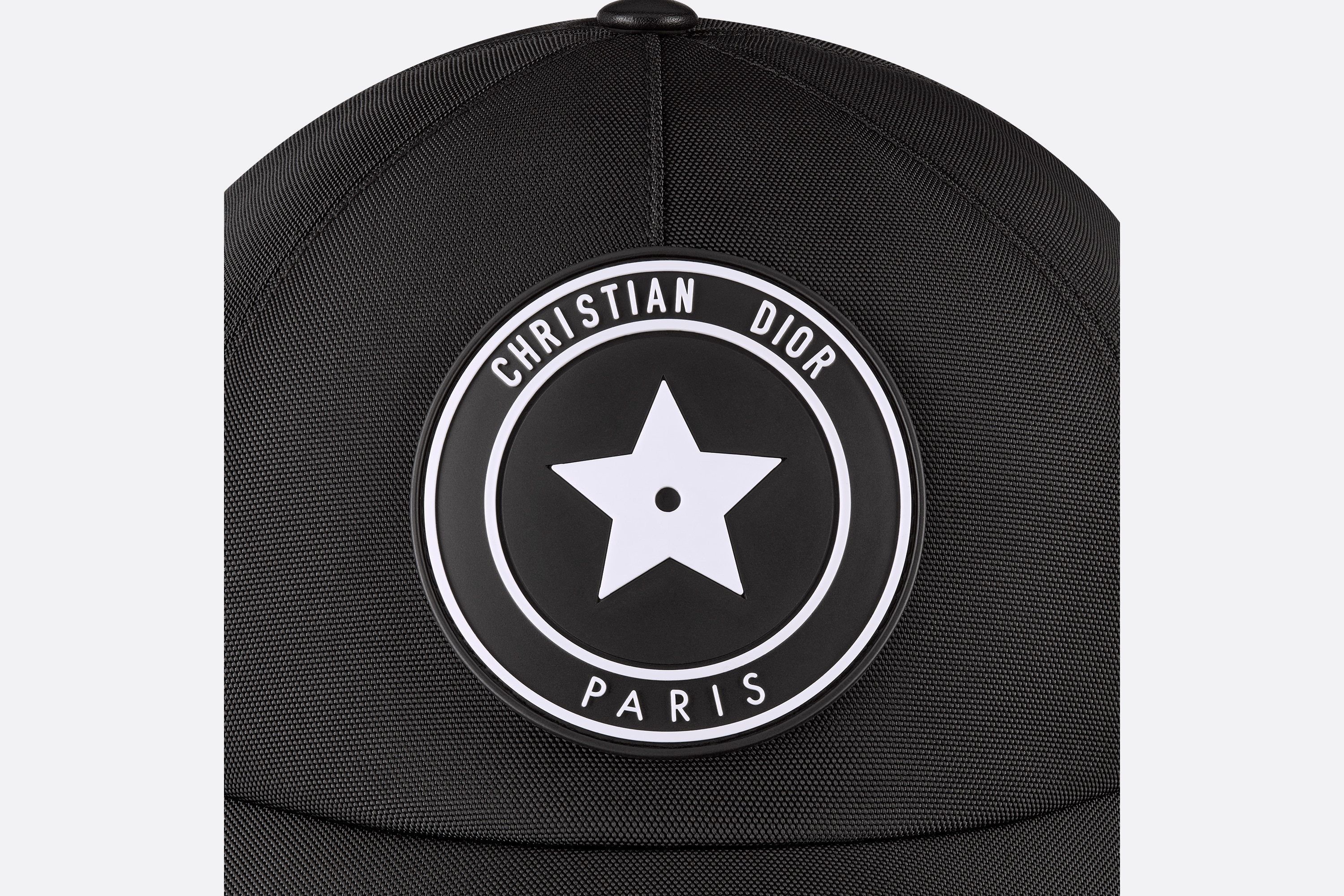Dior Nylon Baseball Cap With Rubber Logo Patch In Black