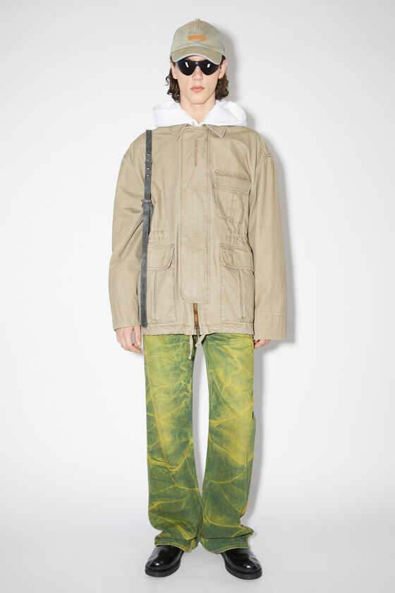 Acne Studios Logo-embroidered Cotton Military Jacket In Nude