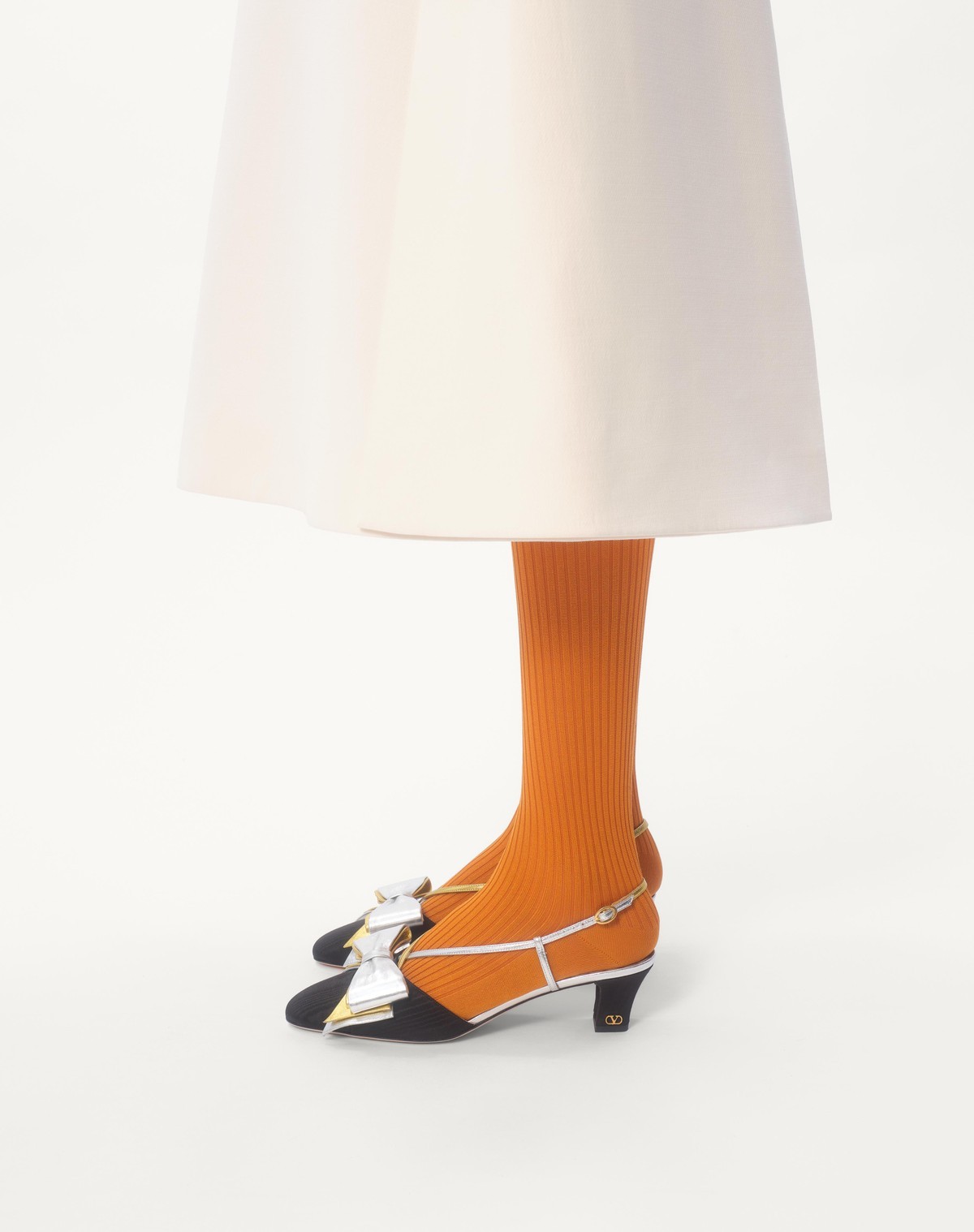 Valentino Virgin Wool-silk Midi Dress In White