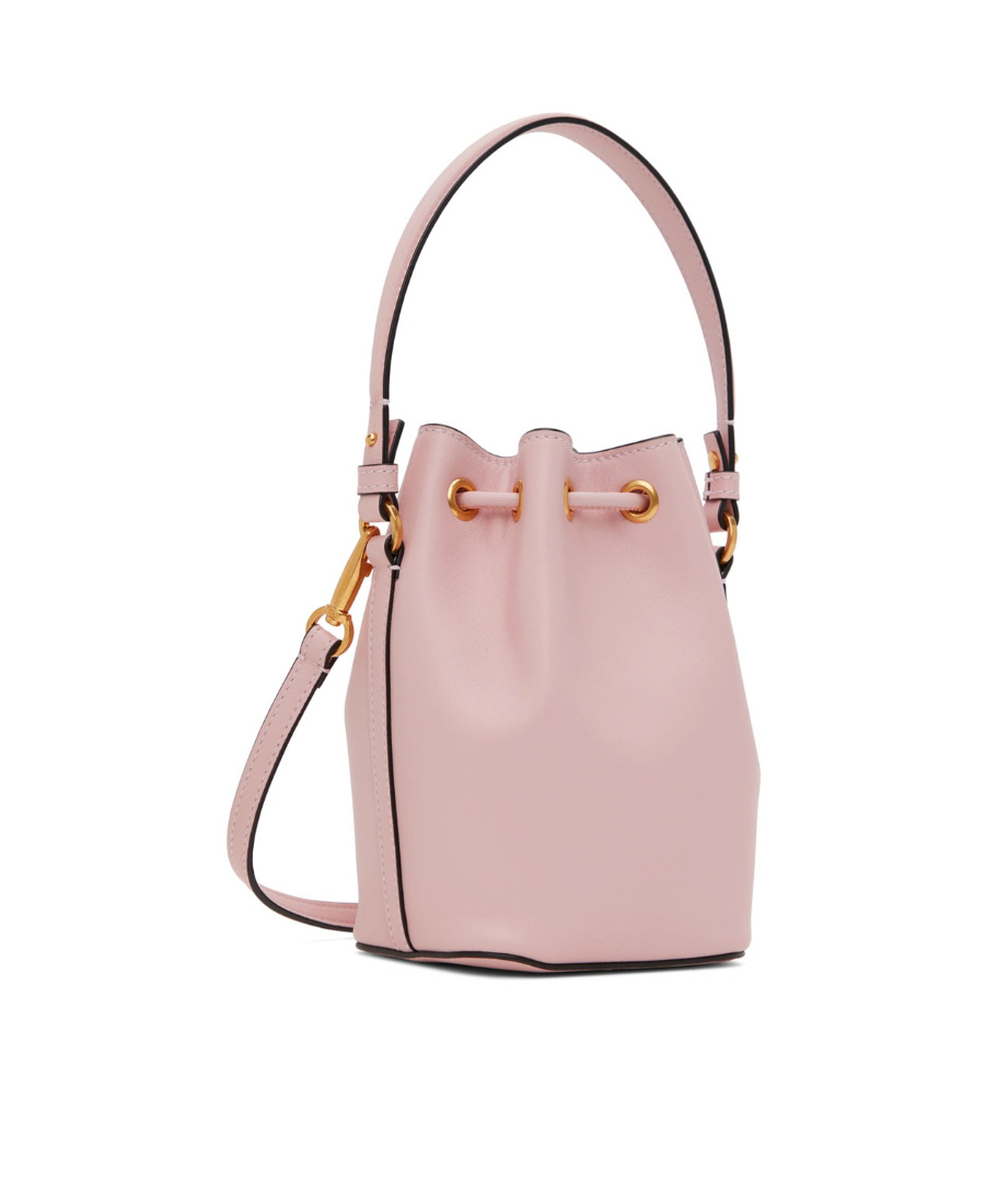 Valentino Mini Vlogo Signature Leather Bucket Bag In Nude