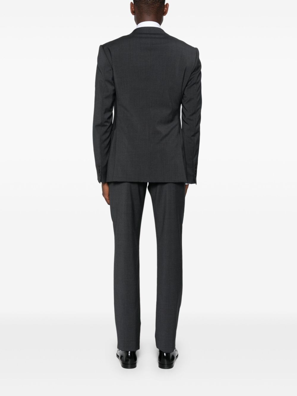 Emporio Armani Single-breasted Wool Suit Notched Lapels In Gray