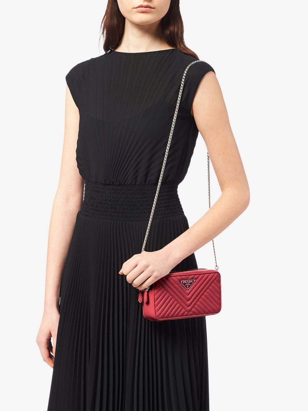 Prada Logo Mini Bag In Red