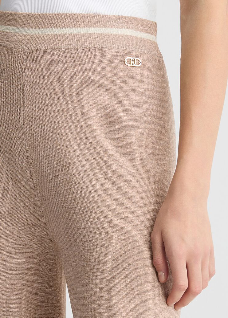 Liu •jo Lurex-embellished Trousers In Pink