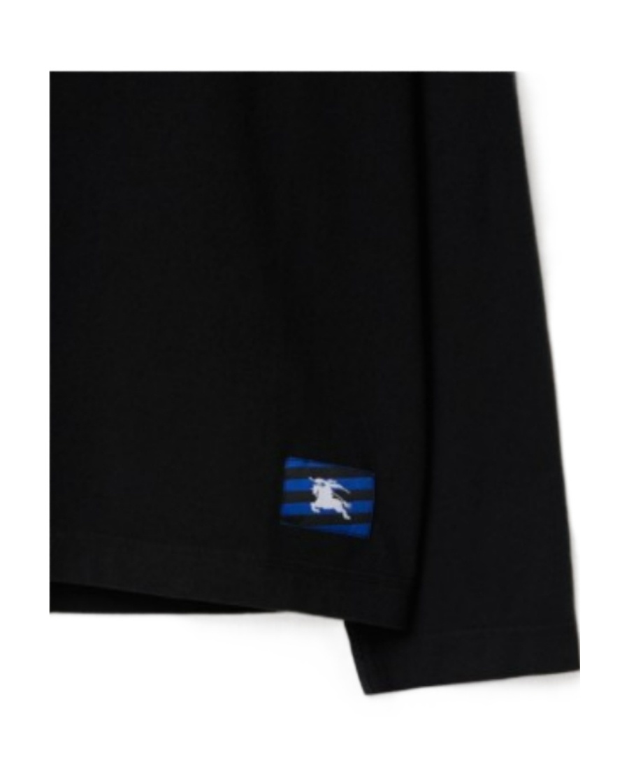 Burberry Exclusive Logo Long-sleeved Knitted T-shirt In Black