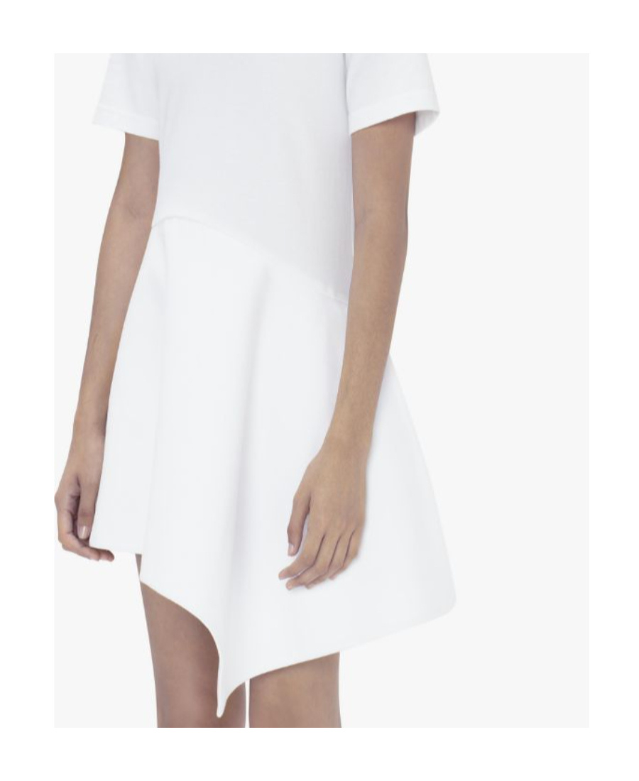 Jw Anderson Asymmetric Mini Polo Dress In White