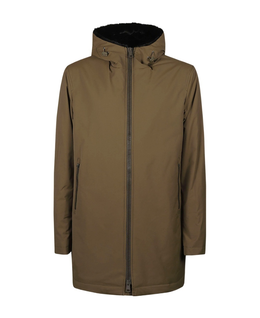 Herno Long Sleeved Hooded Padded Parka In Green