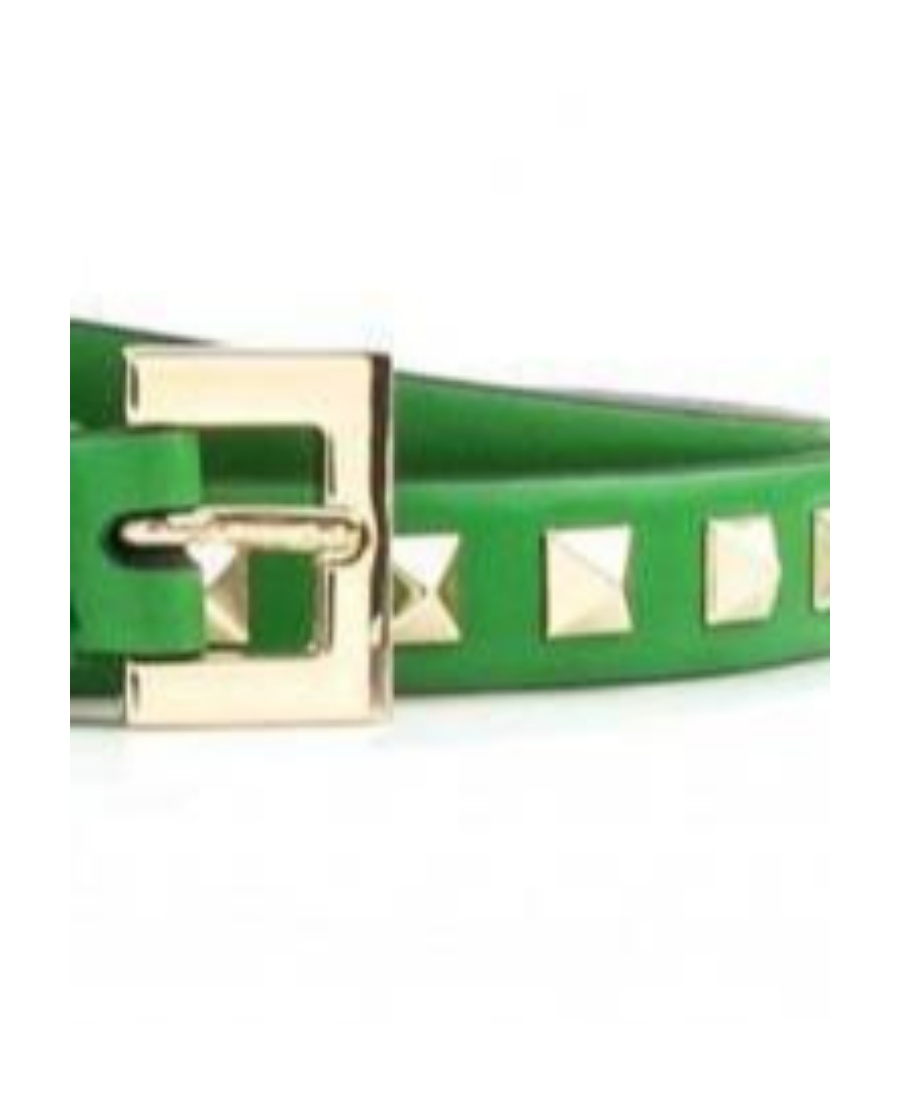 Valentino Metal Logo Belt In Green